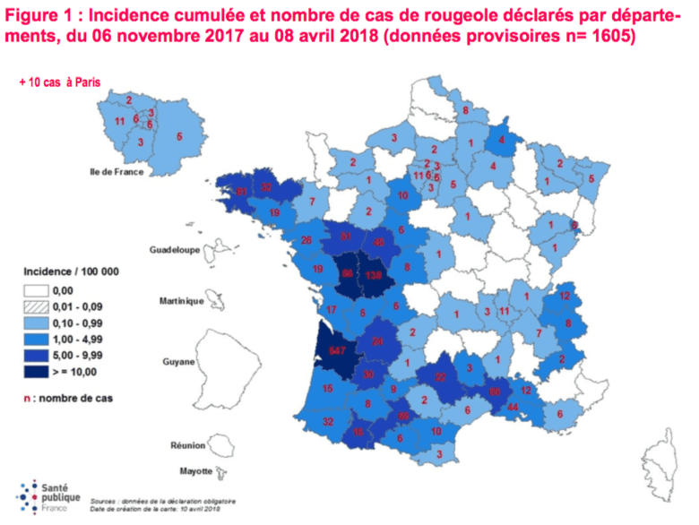 Rougeole : plus de 1500 personnes contaminées en 2018 et la majorité n'est pas vaccinée